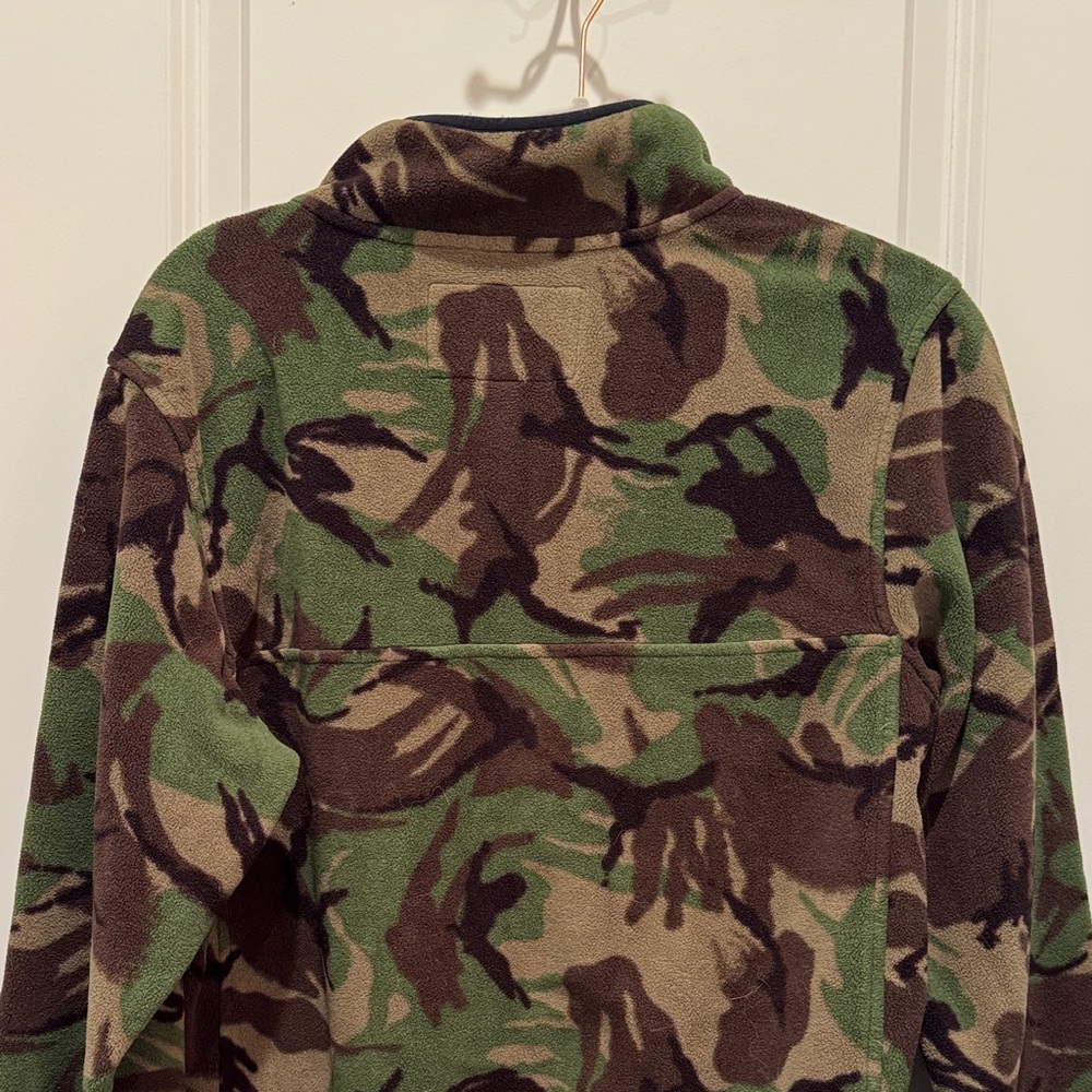 Lands' End T-200 Fleece Snap Neck Pullover Green and Brown Camo Men’s Small - Picture 9 of 12